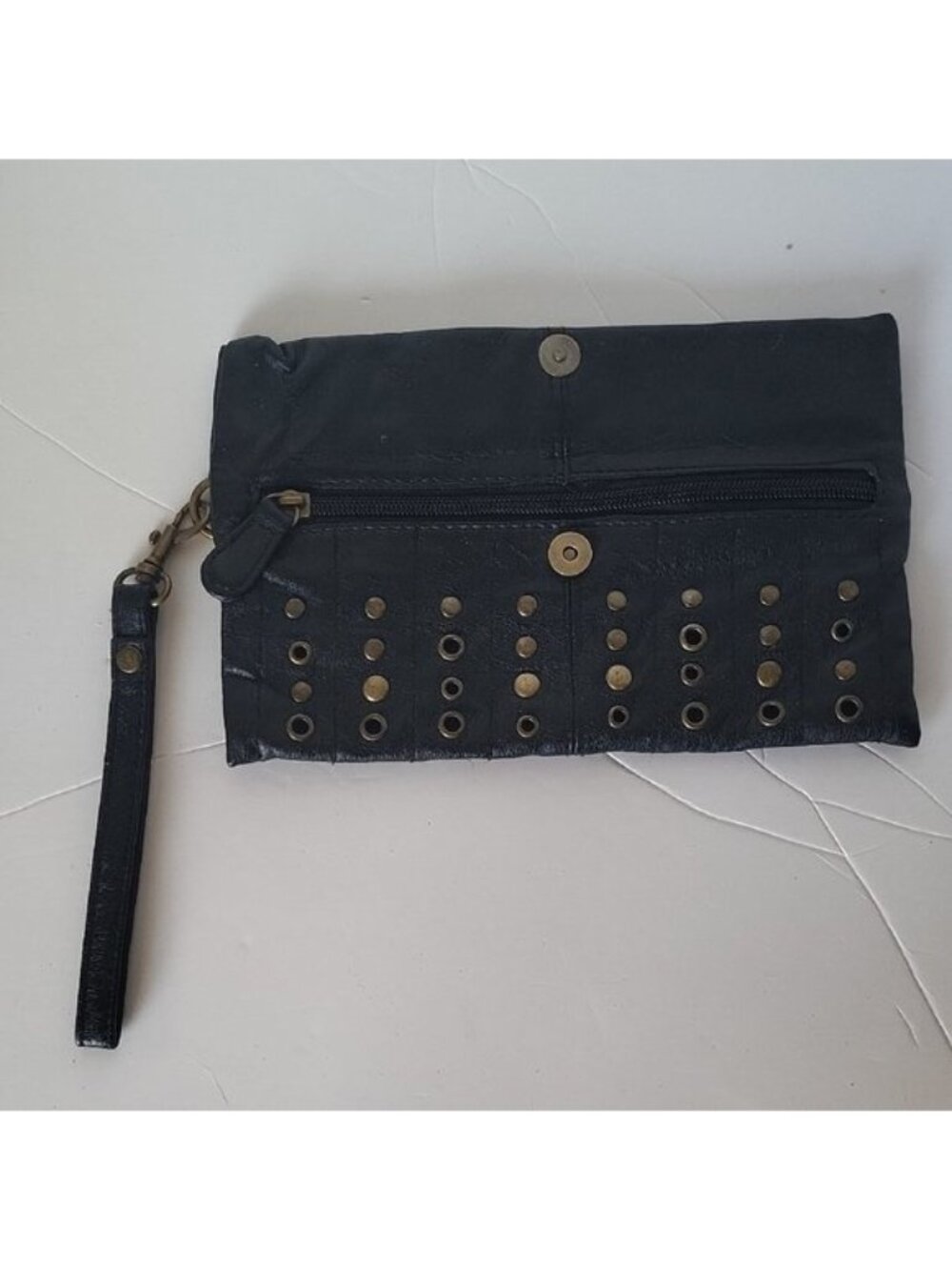 Vintage Y2K Studded faux leather wristlet clutch Purse / wallet
